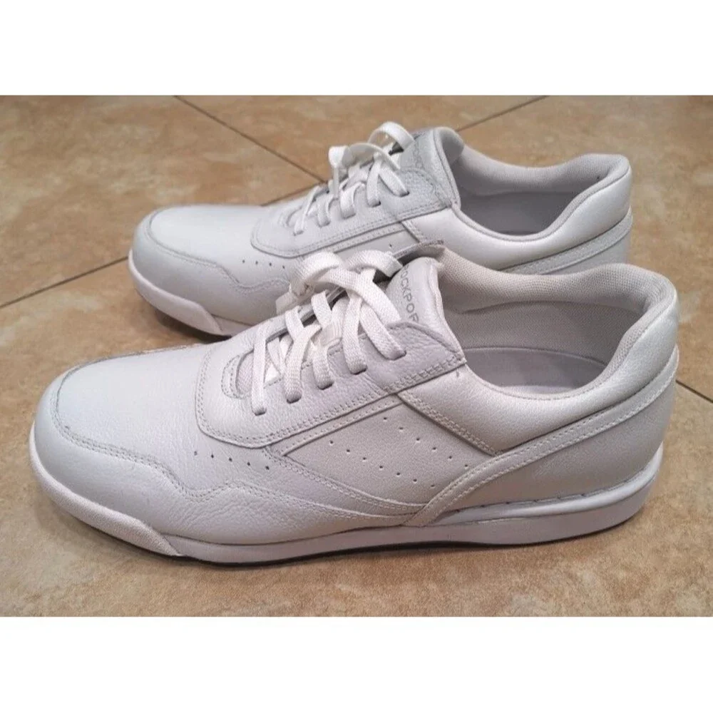 Rockport K71098 Prowalker White Leather Walking Sneaker Shoes Mens Size 9W